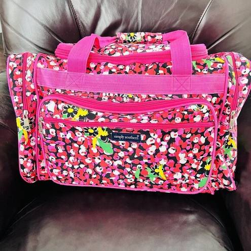 Simply Southern  Pink Colorful Overnight Duffle Travel Tote Bag ~ Luggage