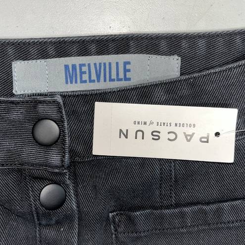 Brandy Melville  Pacsun NWT 27/4 Black Denim Snap Button Front A-Line Jean Skirt