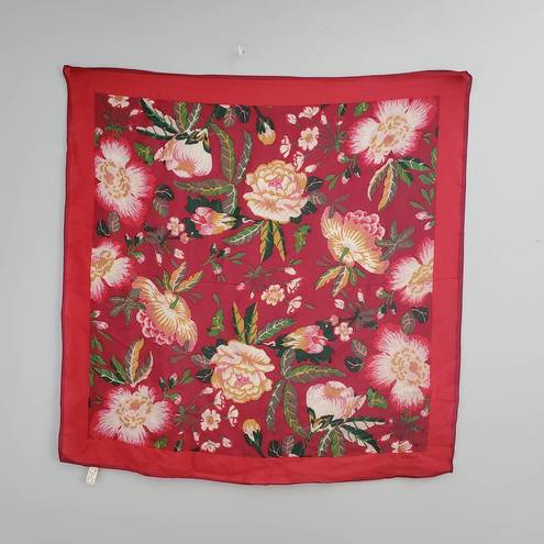 Oscar de la Renta  100% Silk Floral Scarf