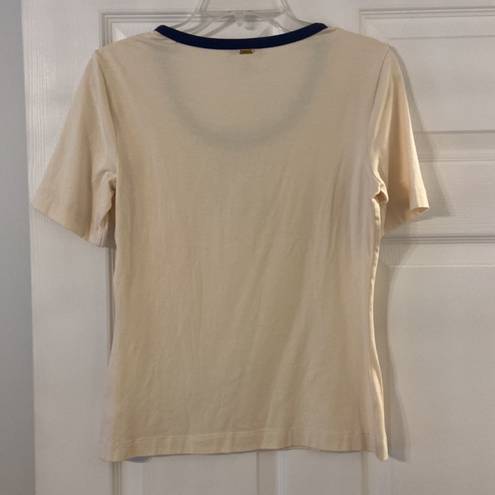 St. John  Blouse size S excellent condition color cream and navy blue color