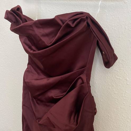 House Of CB  'Rhoda' Raisin Off Shoulder Corset Dress wine  /Size S NWOT