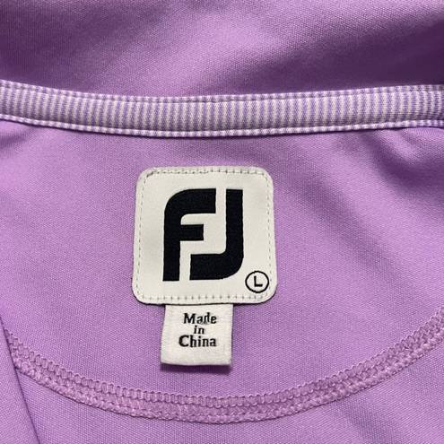 FootJoy Women’s  Cap Sleeve Quarter Zip Golf Polo Shirt Purple Stripes Size L