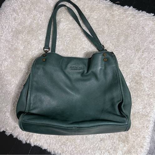 Krass&co American Leather  Handbag Shoulder Bag Purse Hobo  Green