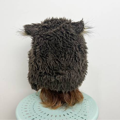 Hollister  Bear Faux Fur Trapper Winter Hat One Size Unisex in Dark Brown