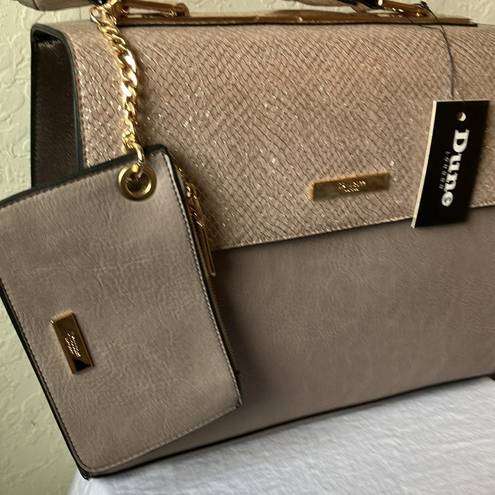 Dune London : Cream colored with Faux Snakeskin Shimmer Crossbody Bag- Coin Purse