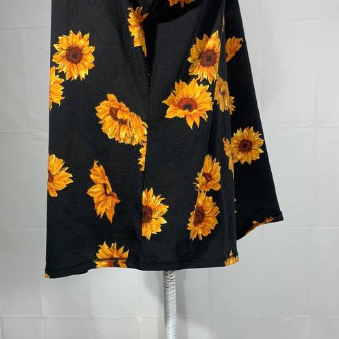 LuLaRoe Black Yellow Sunflower Print Tank Top Size 3XL