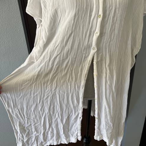 l*space Anita White Coverup Tunic Shirt