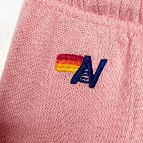 Aviator Nation  6 Stripe Sweatpants in Pink/Serape Rainbow Size Small