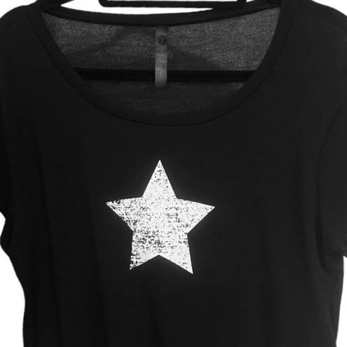 Gottex  Womens Crew Neck Short Sleeve Star Basic Tee, Athleisure Top Black S