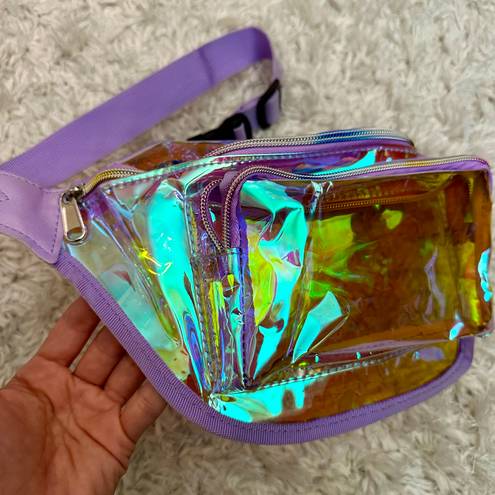 Urban Outfitters Light Purple Clear Holographic Fanny Pack