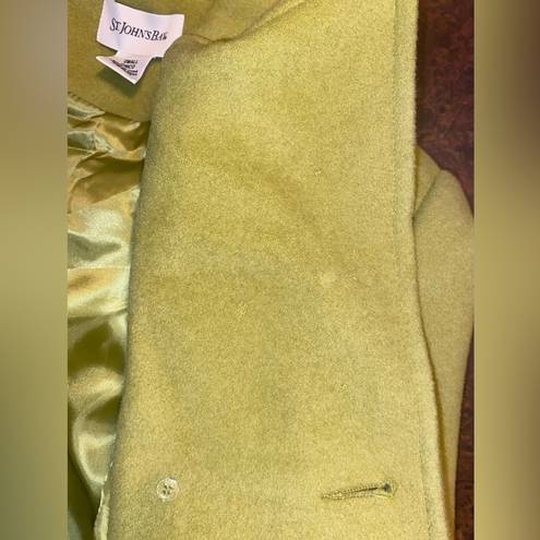 St. John’s Bay  Wool/Cashmere Pea Coat in Wild Green - size small