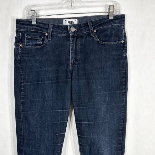 Paige  Jeans Size 30 Navy Blue Skyline Skinny Mid Rise Stretch Cotton Denim 485