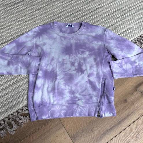 Joy Lab  Sweatshirt Medium Pullover Womens Purple White Tie Dye Long Sleeve Top