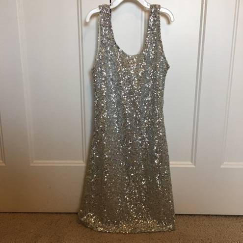 Alythea  silver sequined mini dress size medium