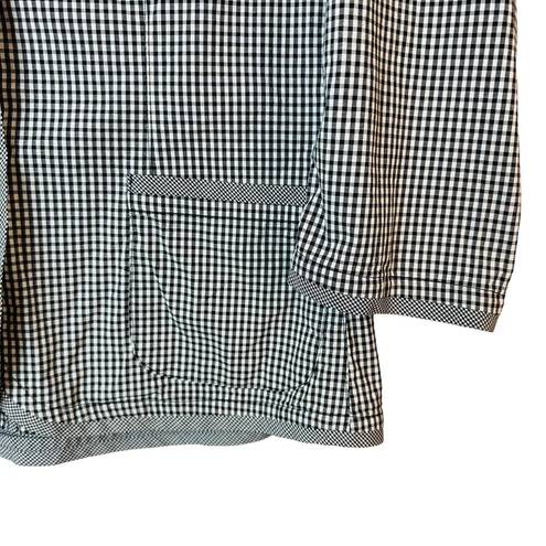 Talbots  Gingham Lightweight Cotton Blazer Black White Size 6