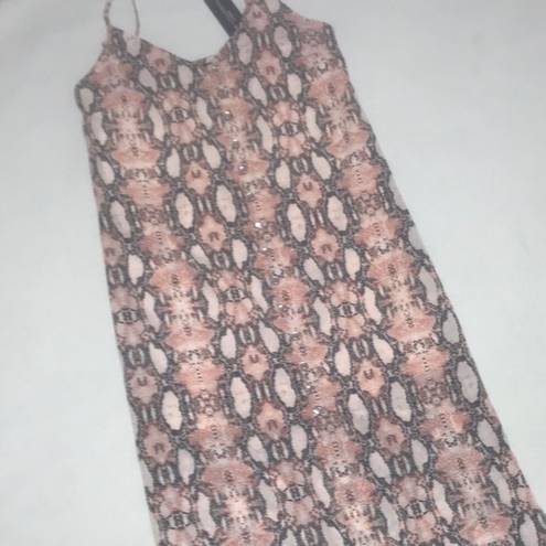 One Clothing Pink Snake Print Midi Dress NWT