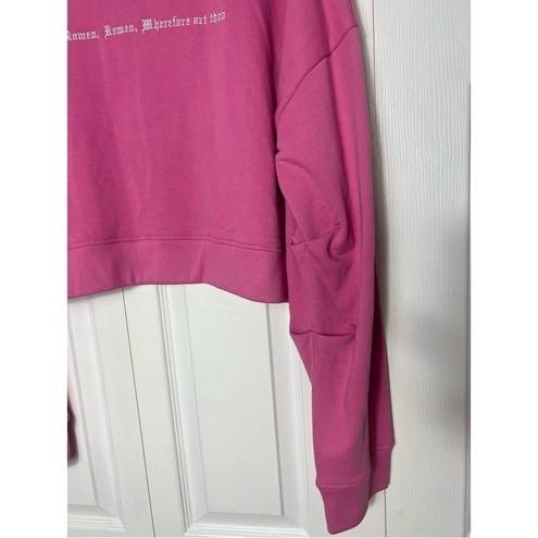 Missguided  Rose Pink Romeo Cropped Pullover Relaxed Sweatshirt Size 12 Large