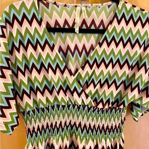 Cristinalove Chevron Print Multi Color Dress Size M