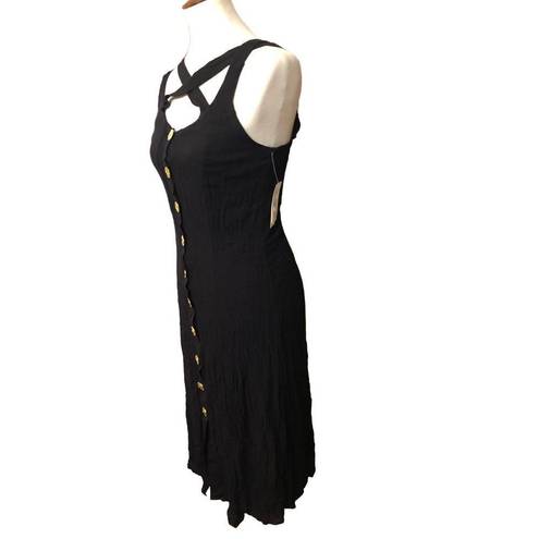 The Row  A Gold Button Front Dress, Size X-Small - Black
