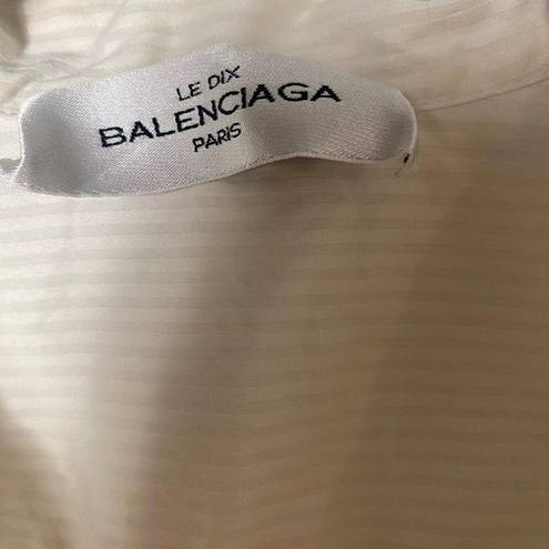 Balenciaga white button down sleeveless top