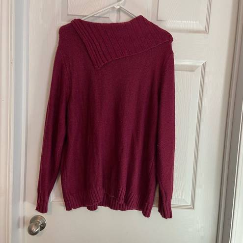 Dress Barn  Plus Size 2X Pullover Sweater Multicolored Nubby Knit Red Shirt Cozy