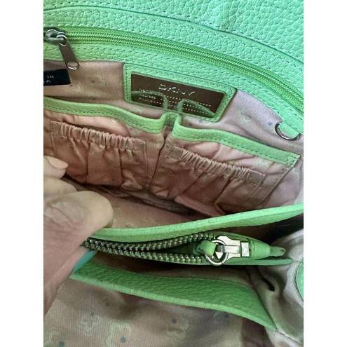 DKNY  Pistachio Green Pebble Leather Satchel Bag