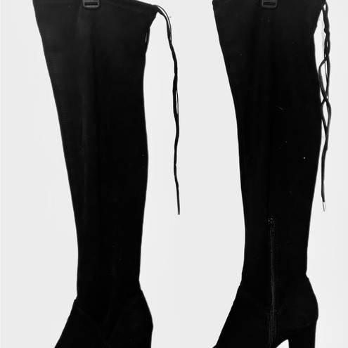 Call it spring The  a suede over-the-knee 3” block heel black boot. Size 8.5