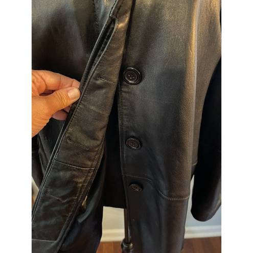 Butter Soft Leather Limited Black Button   Leather Jacket Mob Wife Women’s Medium