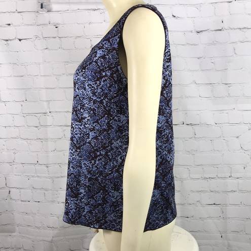 St. John  Blue Snakeskin print Knit tank. EUC sz M