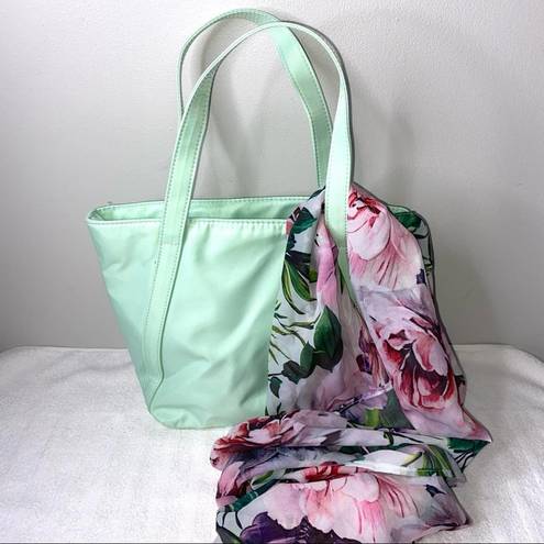 BP NWT . Mint Green Nylon Mini Tote Bag and Scarf ~