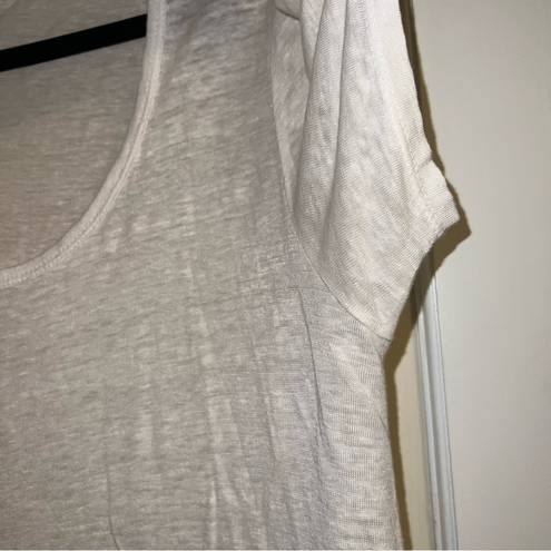 CP Shades  100% Linen Burnout Swoop Neck T-Shirt Cover Up