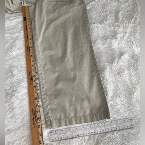 L.L.Bean  Classic Fit Sunwashed Pants Straight-Leg Crop Cotton Beige Size L Pet