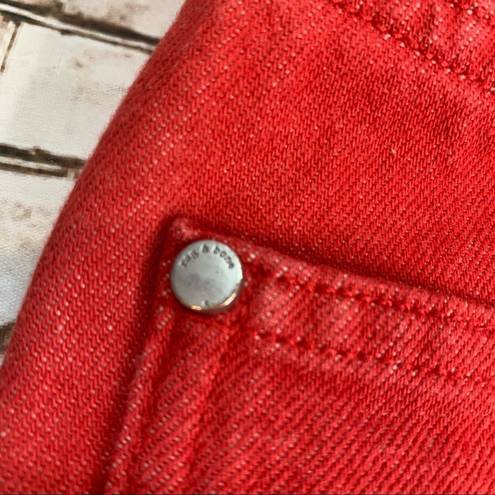 Rag and Bone  Moss Red Denim Mini Skirt Size S