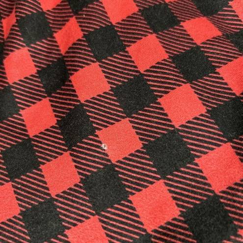 Simply Southern  Pajama Pants Red Black Check Lounge Ruffle Hem Sz M (28x29)