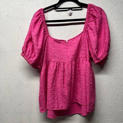 Bubblegum Future Collective Square Tie Neck Top Blouse  Pink Size medium