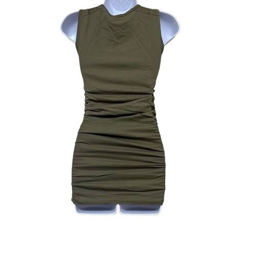 n:philanthropy n philanthropy Womens XS Buenos Tank Top Olive Green Ruched Side Long Length NWT