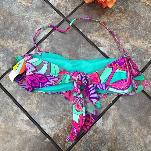 Raisin's NWT  Swimwear Flounce Bra Top in Aqua