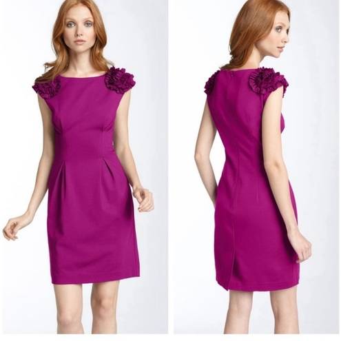 Trina Turk  Fitzgerald Ponte Fuschia Knit Sheath Dress Size 6