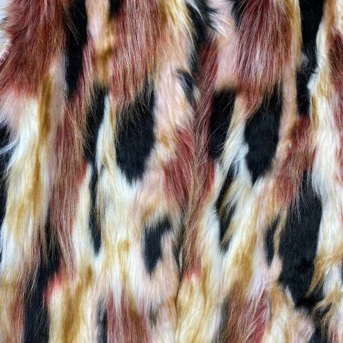 Romeo + Juliet Couture  Multi-Colored Long Faux Fur Vest Small $240