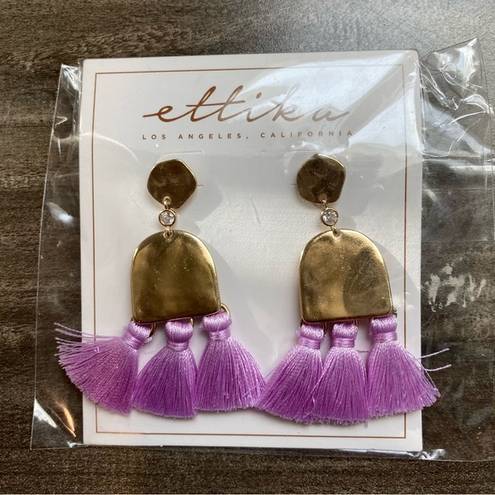 Ettika  Purple Tassel Earrings