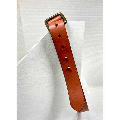 Gap  Leather Belt Fold Over Pin Design No Prong Brass Buckle Caramel Color Size M