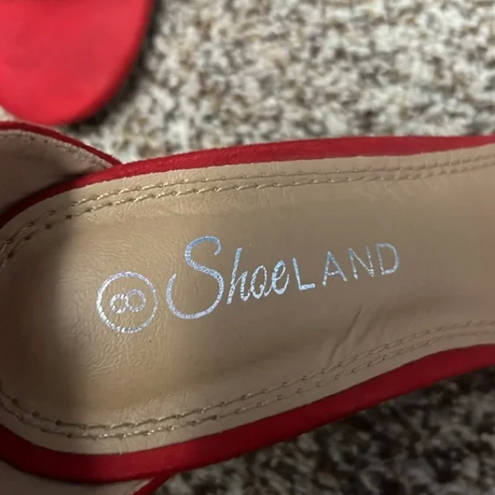 Shoe Land  Red Platform Heels, Size 8, EUC