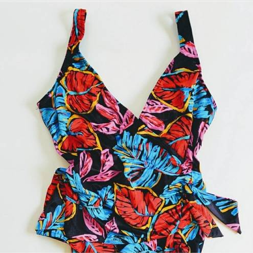 Maxine of Hollywood Vintage  Wrap Floral One Piece Swimsuit