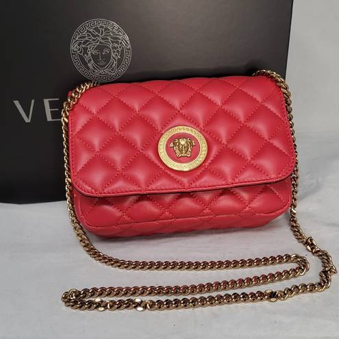 Versace  Quilted Shoulder Bag Crossbody with Medusa and Greca Hardware