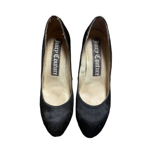 Juicy Couture  Black Pony Hair Pump Heels Size 8