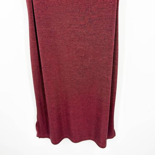 Charlotte Russe  Womens Vintage Y2K Slinky Spacedye Cowl Neck Slip Dress Burgundy