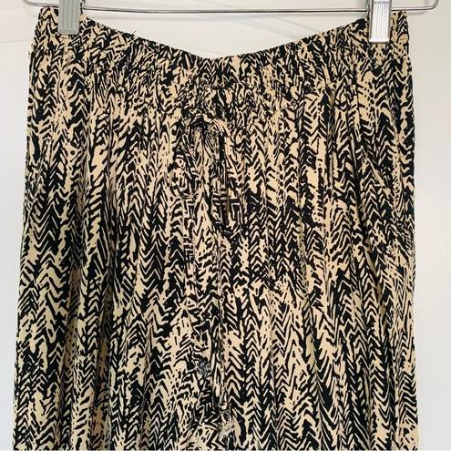 Lulus Boutique Brand Women's Black Tan Boho Tribal Print Soft Dressy Joggers Pants | L