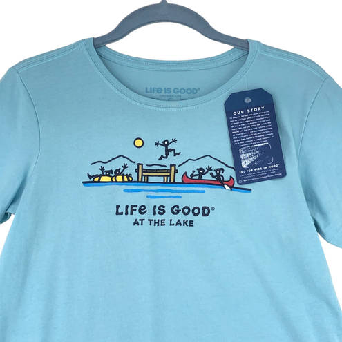 Life is Good  Womens Size S At the Lake T Shirt Top Blue  Short Sleeve NEW GIFT