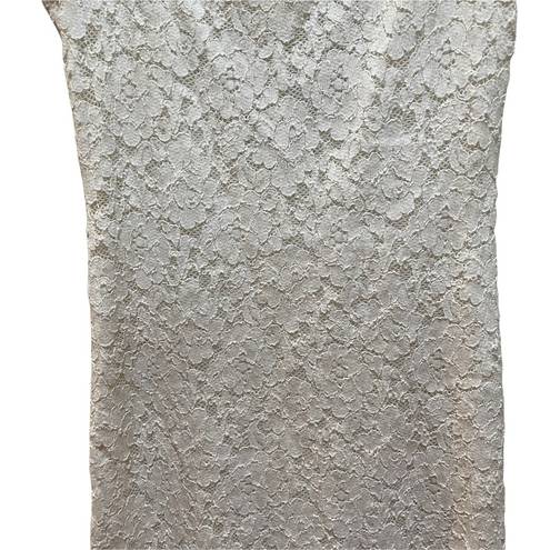 Silence + Noise  Lace Mini Dress with Sheer Mesh Cap Sleeves Ivory Size Medium