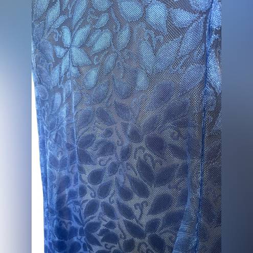 Petra Fashions  Vintage 90s Blue Sheer Cottagecore Boho Lingerie Mini Slip Dress